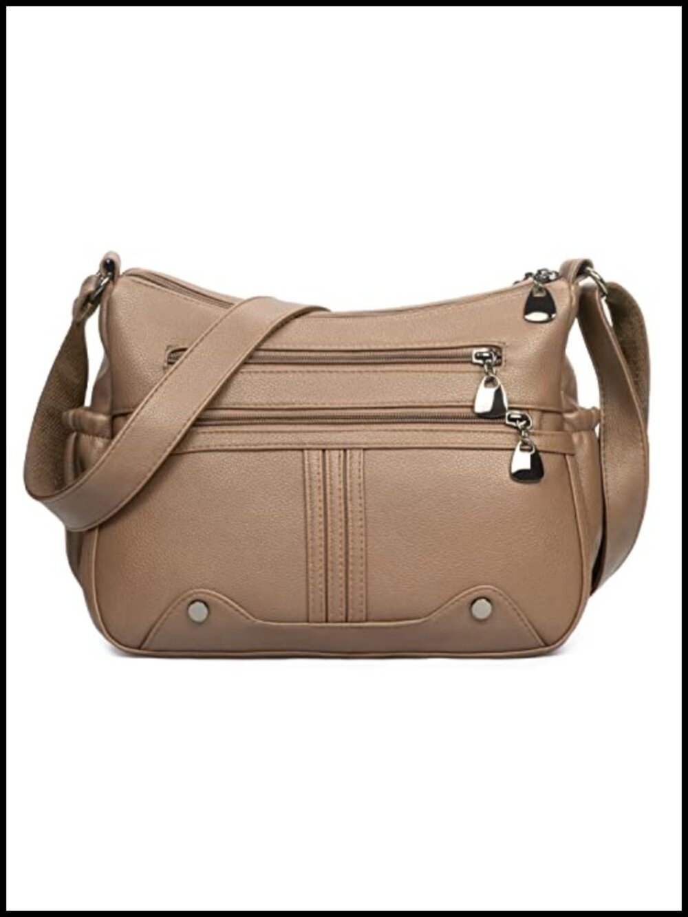 Women PU Leather Satchel Handbag Multi Pocket Crossbody Shoulder Bag Tote